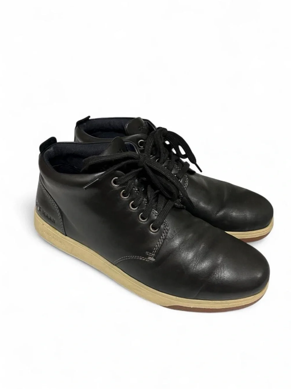 Cole Haan Preppy Minimalist Casual Black Leather Lace Up Men’s 8.5 Boots EUC
